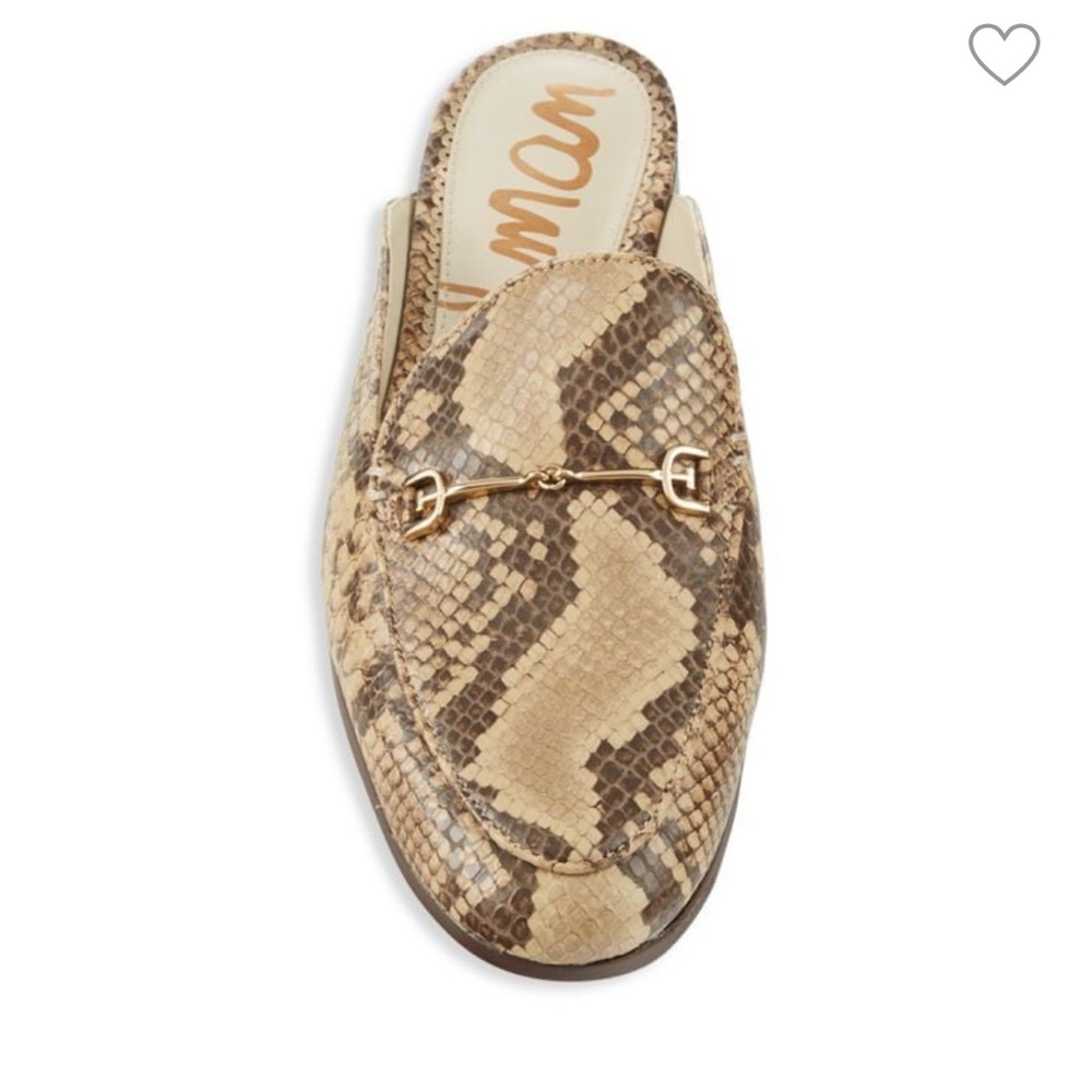 Linnie Python-Embossed Leather Mules - image 1